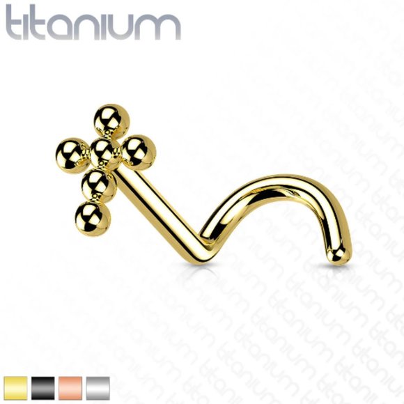 Implant Grade Titanium Jesus Cross Nose Ring Nose Stud Nose Piercing Screw Twist - Picture 3 of 6